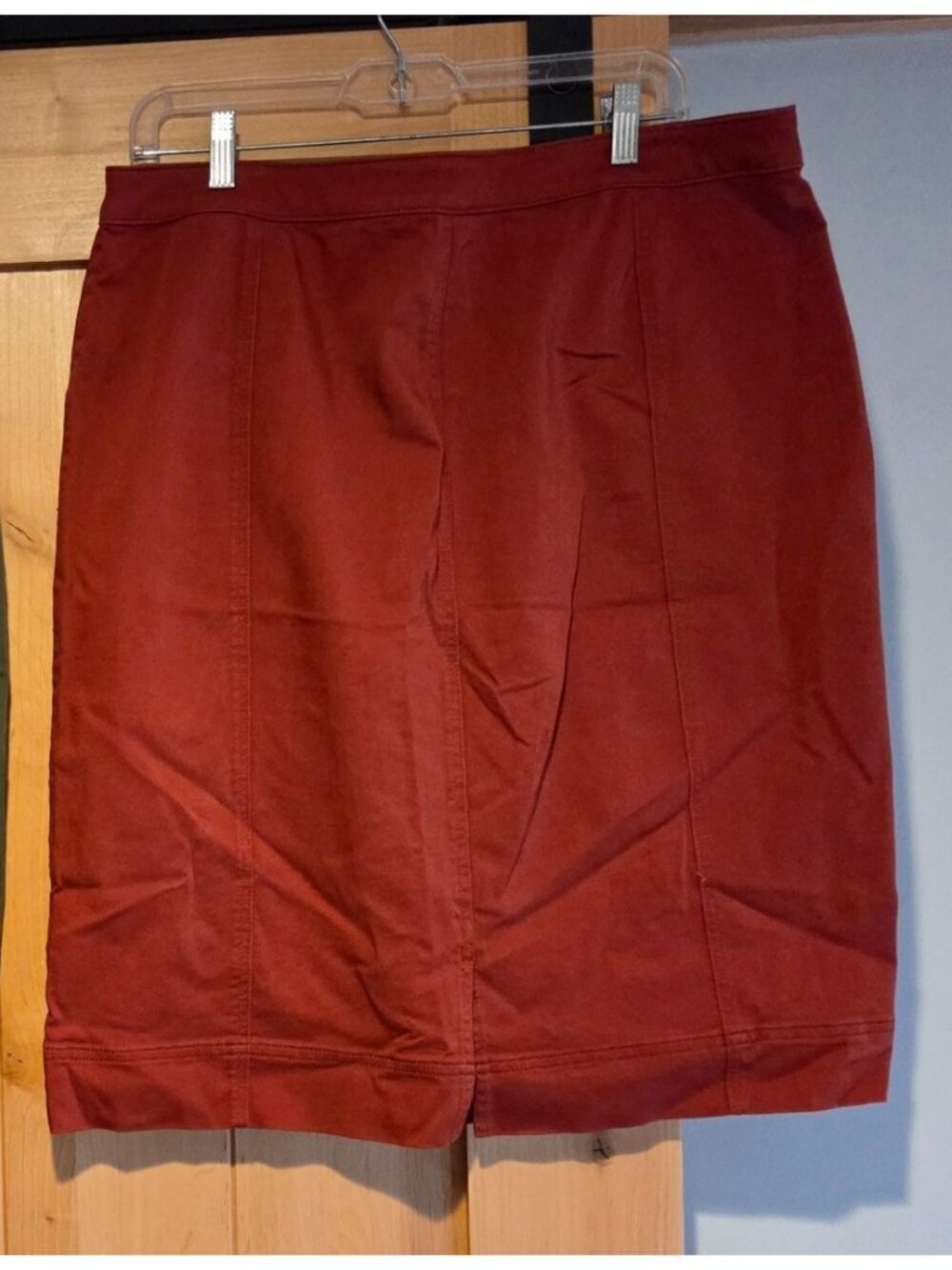 Christopher & Banks Stretch Orange Paneled MIDI Skirt Size 14 - Picture 2 of 7